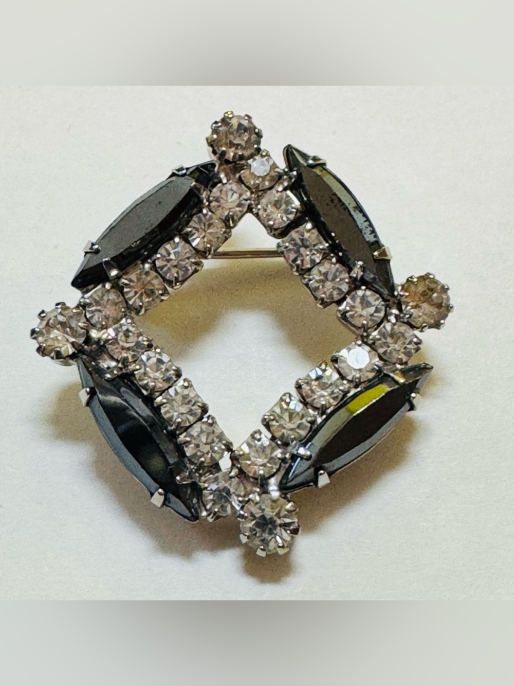 Juliana rhinestone Square Pin Brooch